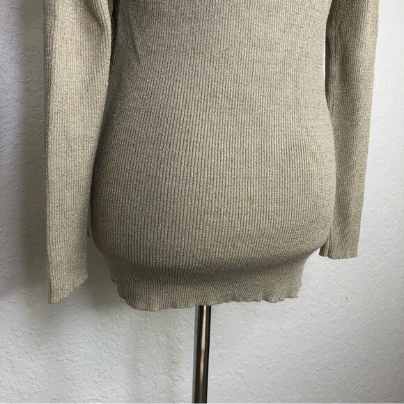 Cache champagne gold sequin front button cardigan sweater size Medium - Picture 12 of 16